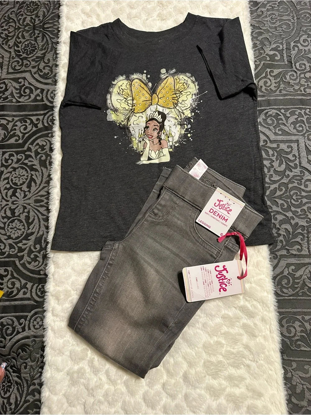Justice Gray Girls' Jeggings - Soft Stretch Denim Look